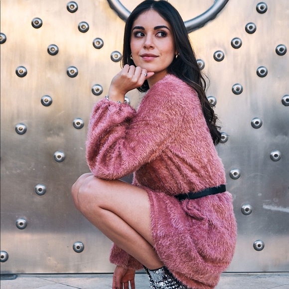 🎄CYBER SALE🎄 Killing Me Softly Faux Angora Sweater Dress - Picture 2 of 7